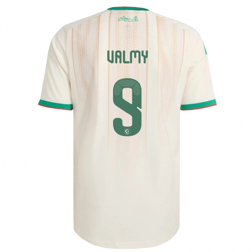 Danxen Hombre Camiseta Argelia Mouhammad Valmy #9 Marfil Verde Rojo 1ª Equipación 26-28 La Camisa México