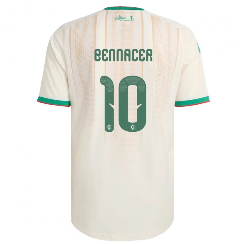Danxen Hombre Camiseta Argelia Ismaël Bennacer #10 Marfil Verde Rojo 1ª Equipación 26-28 La Camisa México