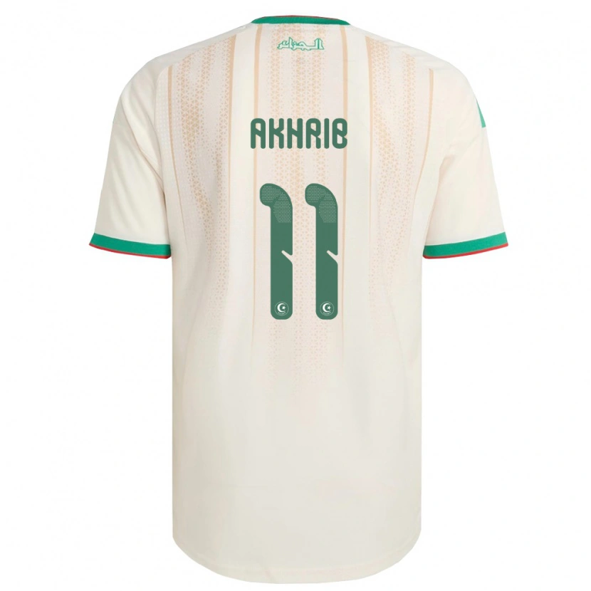 Danxen Hombre Camiseta Argelia Lahlou Akhrib #11 Marfil Verde Rojo 1ª Equipación 26-28 La Camisa México