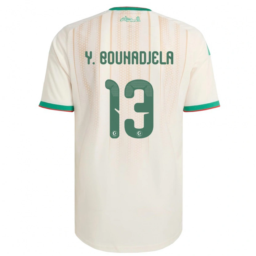 Danxen Hombre Camiseta Argelia Yasser Noureddine Bouhadjela #13 Marfil Verde Rojo 1ª Equipación 26-28 La Camisa México