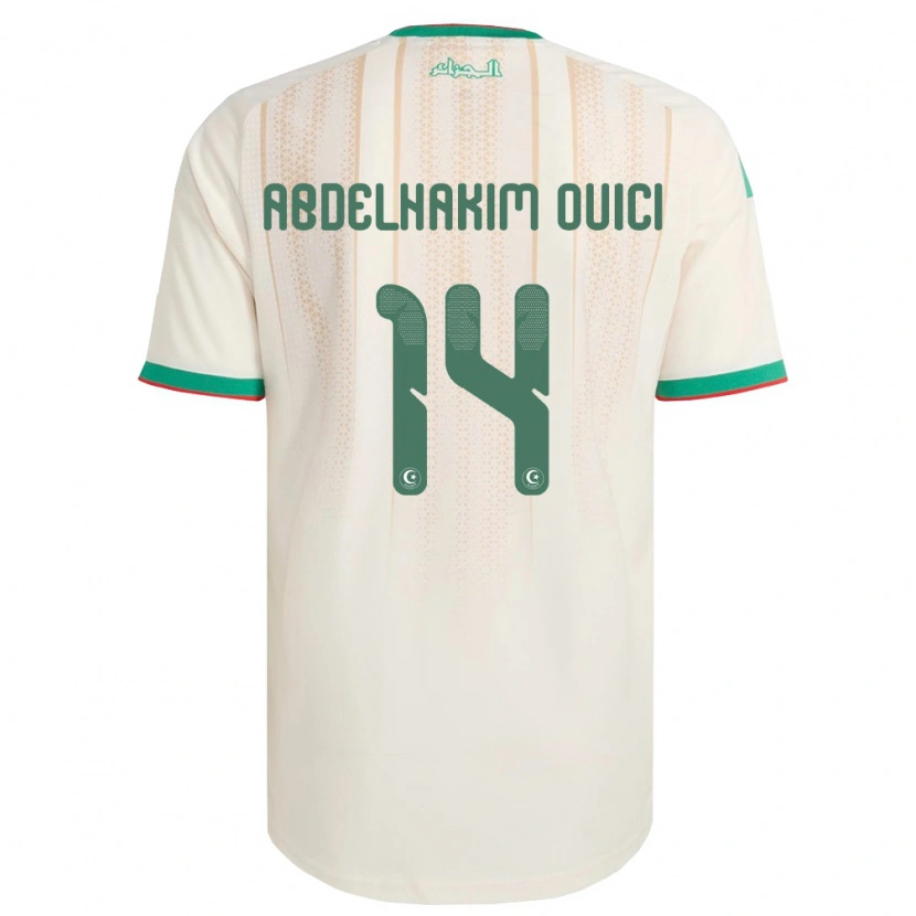 Danxen Hombre Camiseta Argelia Hamza Abdelhakim Ouici #14 Marfil Verde Rojo 1ª Equipación 26-28 La Camisa México
