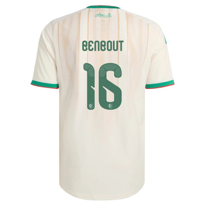 Danxen Hombre Camiseta Argelia Oussama Benbout #16 Marfil Verde Rojo 1ª Equipación 26-28 La Camisa México
