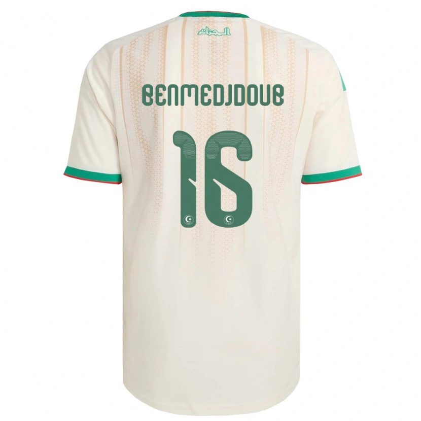 Danxen Hombre Camiseta Argelia Nazim Benmedjdoub #16 Marfil Verde Rojo 1ª Equipación 26-28 La Camisa México