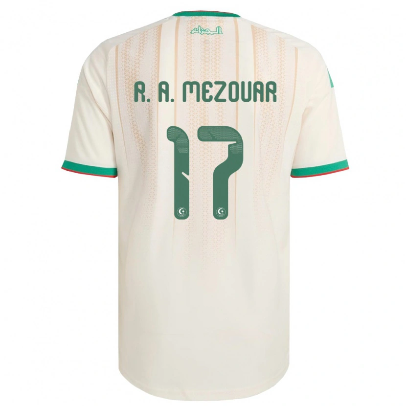 Danxen Hombre Camiseta Argelia Reda Abdelhamid Mezouar #17 Marfil Verde Rojo 1ª Equipación 26-28 La Camisa México