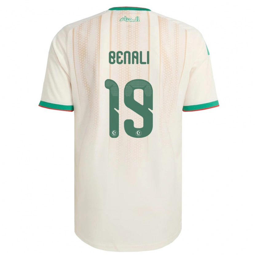 Danxen Hombre Camiseta Argelia Adam Benali #19 Marfil Verde Rojo 1ª Equipación 26-28 La Camisa México