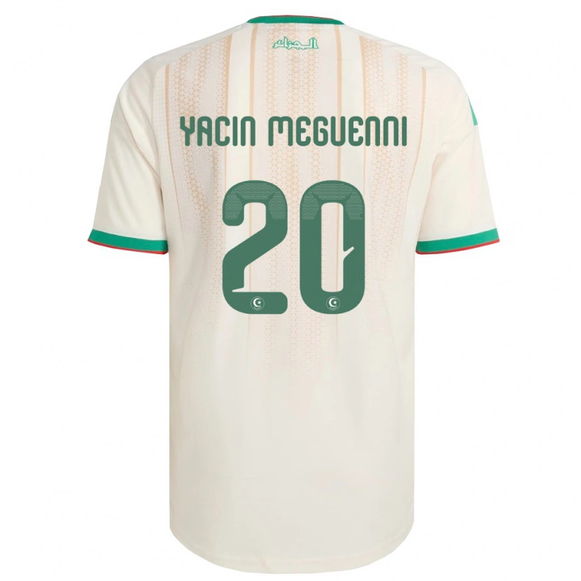 Danxen Hombre Camiseta Argelia Mohamed Yacin Meguenni #20 Marfil Verde Rojo 1ª Equipación 26-28 La Camisa México