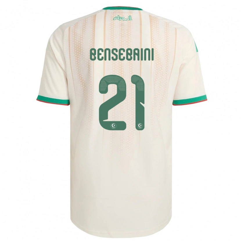 Danxen Hombre Camiseta Argelia Ramy Bensebaini #21 Marfil Verde Rojo 1ª Equipación 26-28 La Camisa México