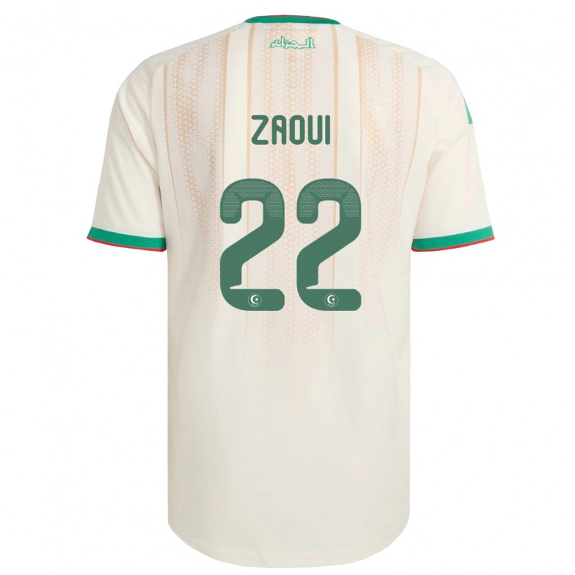 Danxen Hombre Camiseta Argelia Abderrahmane Zaoui #22 Marfil Verde Rojo 1ª Equipación 26-28 La Camisa México