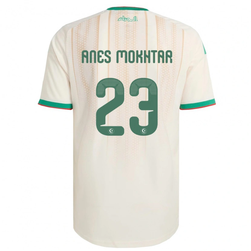 Danxen Hombre Camiseta Argelia Mohamed Anes Mokhtar #23 Marfil Verde Rojo 1ª Equipación 26-28 La Camisa México