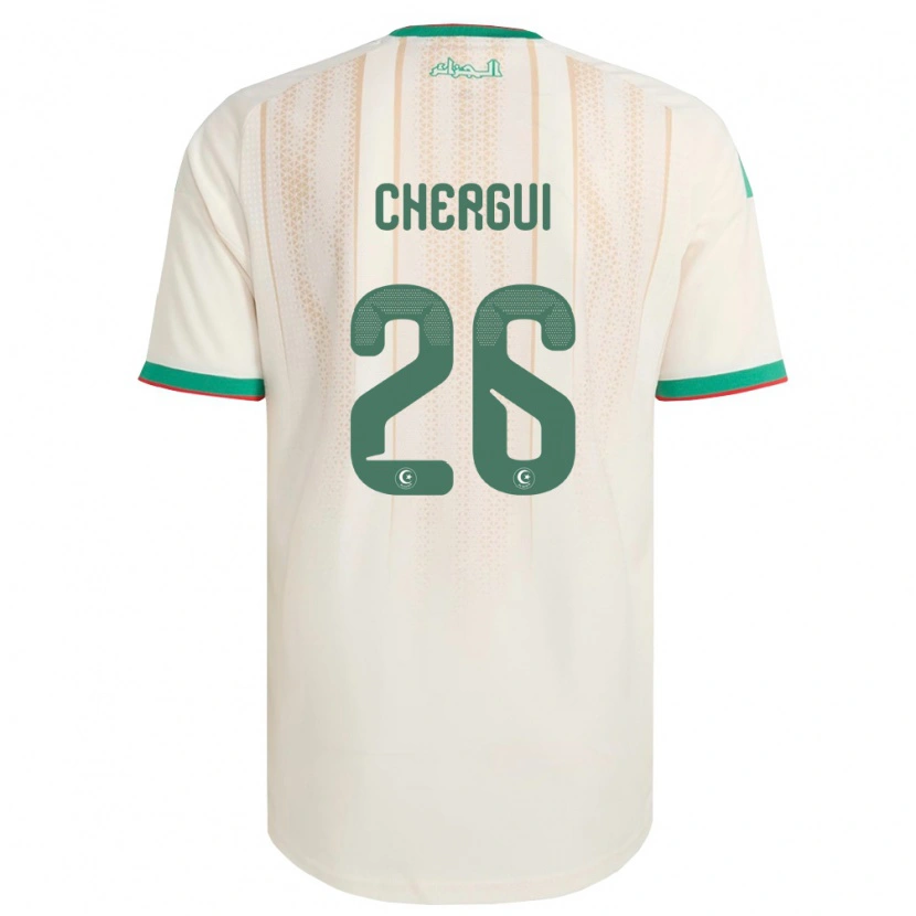Danxen Hombre Camiseta Argelia Samir Chergui #26 Marfil Verde Rojo 1ª Equipación 26-28 La Camisa México