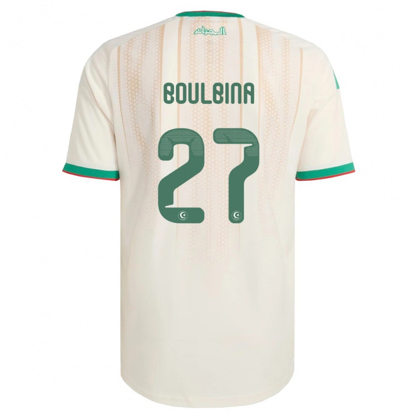 Danxen Hombre Camiseta Argelia Adil Boulbina #27 Marfil Verde Rojo 1ª Equipación 26-28 La Camisa México