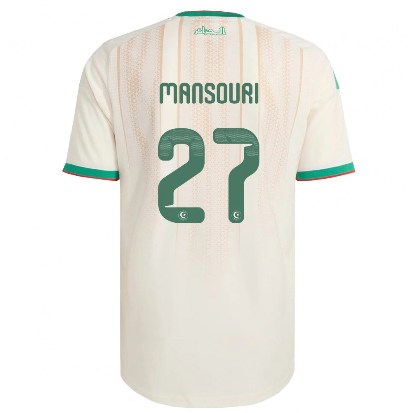 Danxen Hombre Camiseta Argelia Abdeldjalil Mansouri #27 Marfil Verde Rojo 1ª Equipación 26-28 La Camisa México