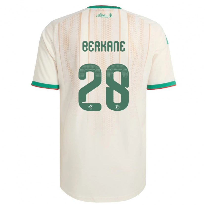 Danxen Hombre Camiseta Argelia Redouane Berkane #28 Marfil Verde Rojo 1ª Equipación 26-28 La Camisa México