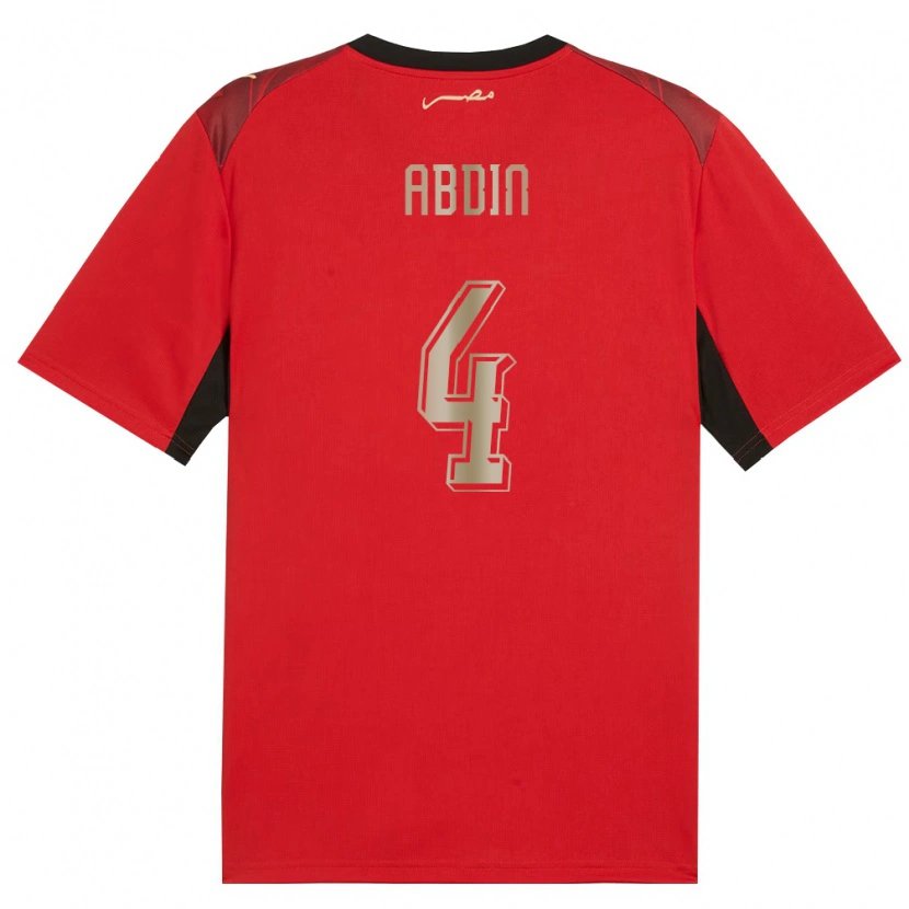 Danxen Hombre Camiseta Egipto Ahmed Abdin #4 Rojo Negro Oro 1ª Equipación 26-28 La Camisa México
