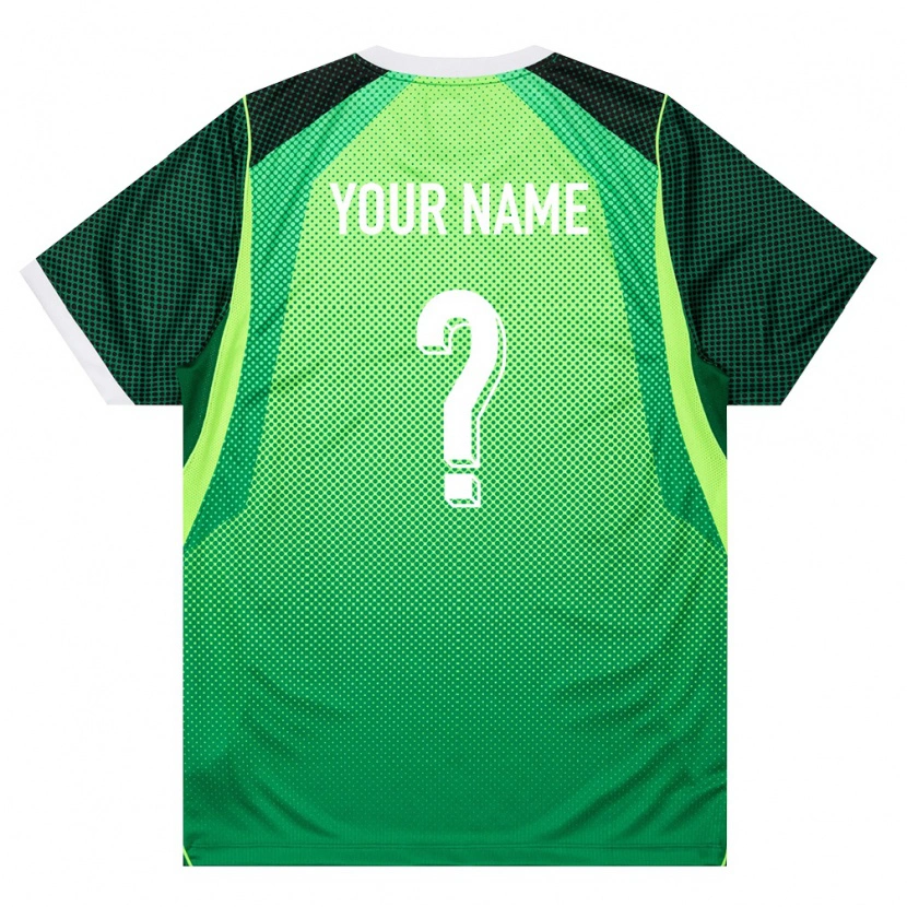 Danxen Hombre Camiseta Nigeria Su Nombre #0 Verde Blanco 1ª Equipación 26-28 La Camisa México