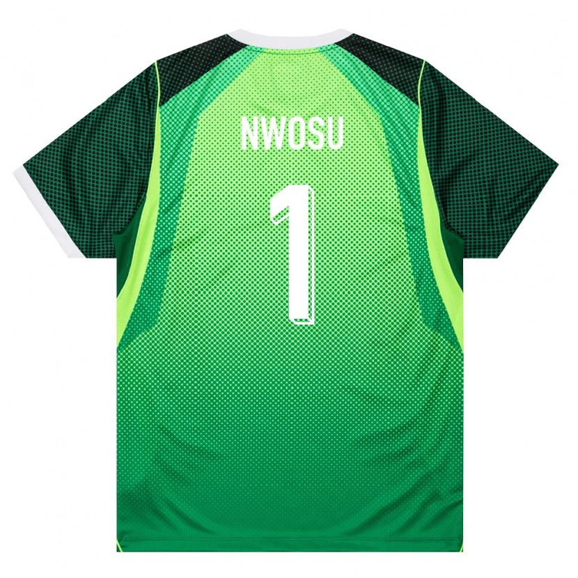 Danxen Hombre Camiseta Nigeria Nathaniel Nwosu #1 Verde Blanco 1ª Equipación 26-28 La Camisa México