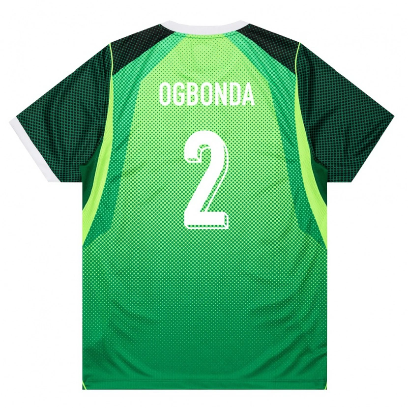Danxen Hombre Camiseta Nigeria Evans Ogbonda #2 Verde Blanco 1ª Equipación 26-28 La Camisa México