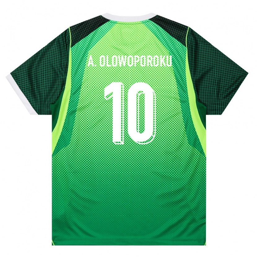 Danxen Hombre Camiseta Nigeria Ifeoluwa Adewale Olowoporoku #10 Verde Blanco 1ª Equipación 26-28 La Camisa México