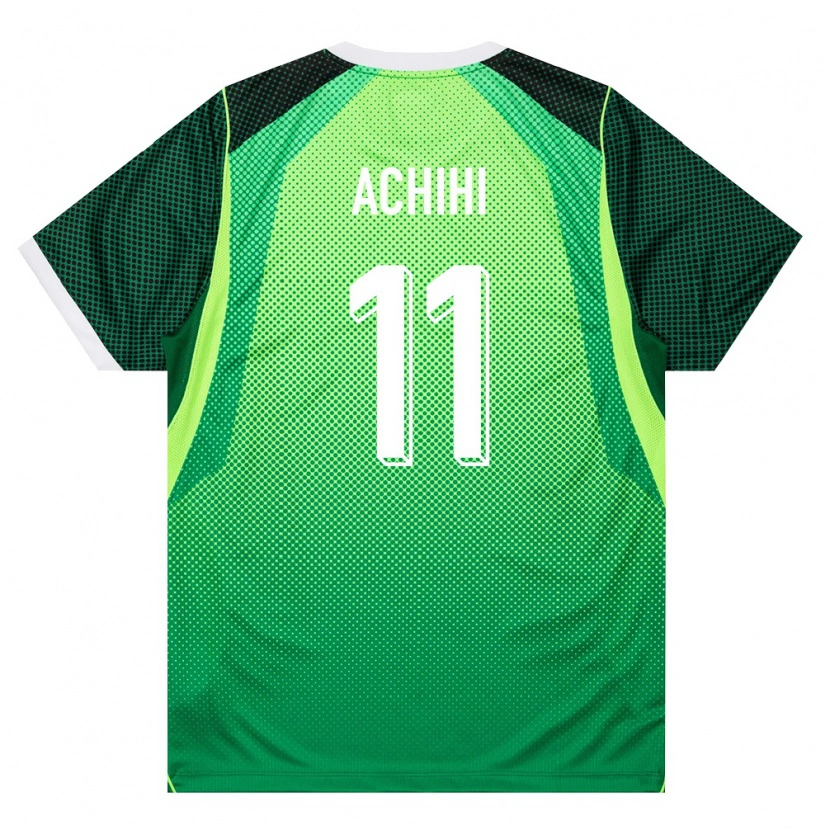 Danxen Hombre Camiseta Nigeria Orseer Achihi #11 Verde Blanco 1ª Equipación 26-28 La Camisa México
