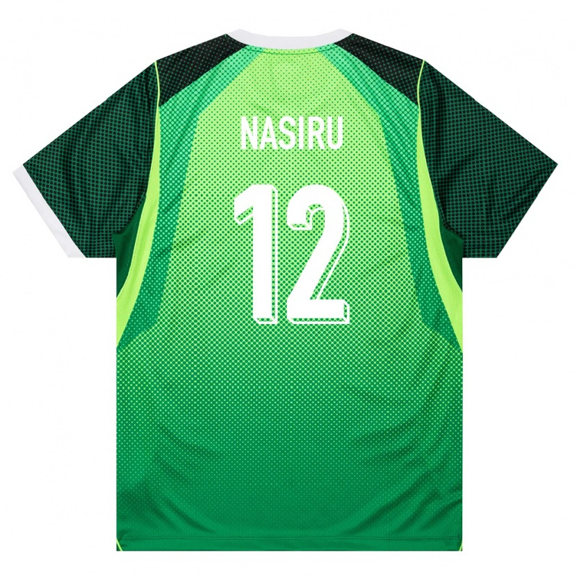 Danxen Hombre Camiseta Nigeria Salihu Nasiru #12 Verde Blanco 1ª Equipación 26-28 La Camisa México