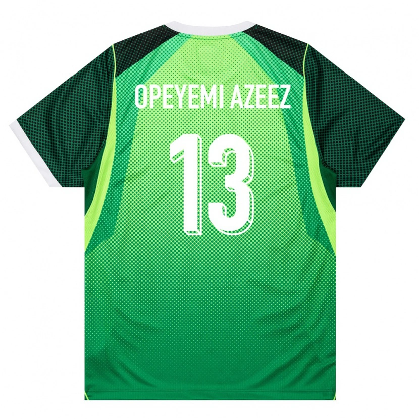 Danxen Hombre Camiseta Nigeria Jubril Opeyemi Azeez #13 Verde Blanco 1ª Equipación 26-28 La Camisa México