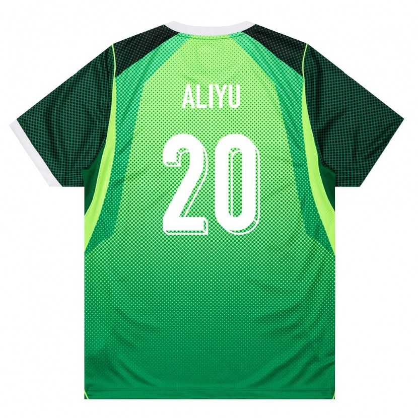 Danxen Hombre Camiseta Nigeria Haruna Aliyu #20 Verde Blanco 1ª Equipación 26-28 La Camisa México