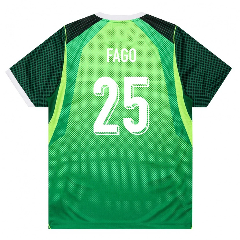 Danxen Hombre Camiseta Nigeria Salim Fago Lawal #25 Verde Blanco 1ª Equipación 26-28 La Camisa México
