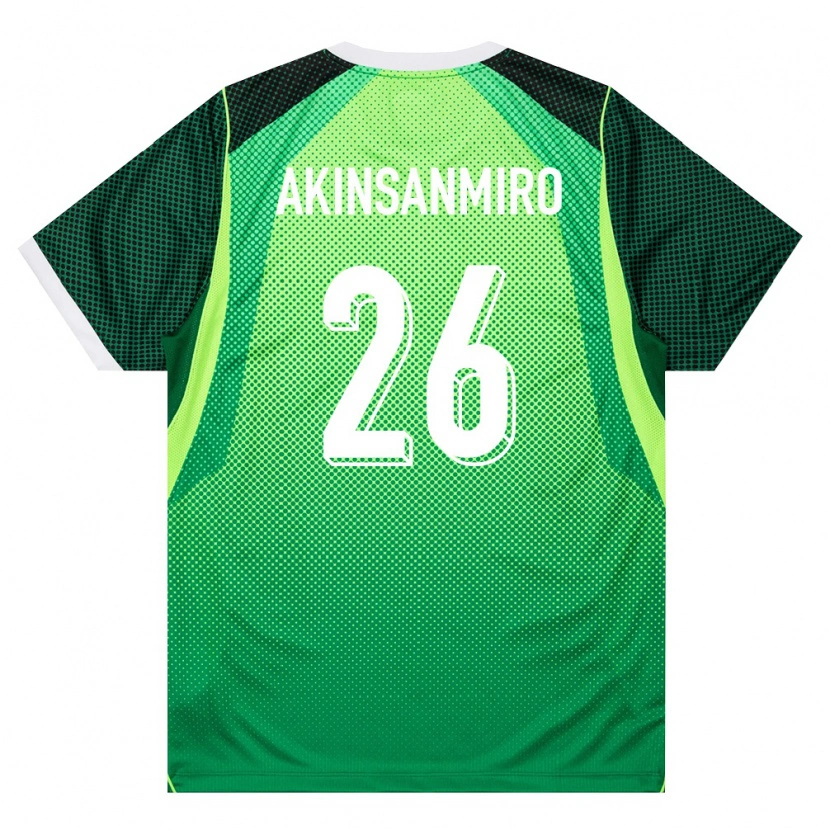 Danxen Hombre Camiseta Nigeria Ebenezer Akinsanmiro #26 Verde Blanco 1ª Equipación 26-28 La Camisa México