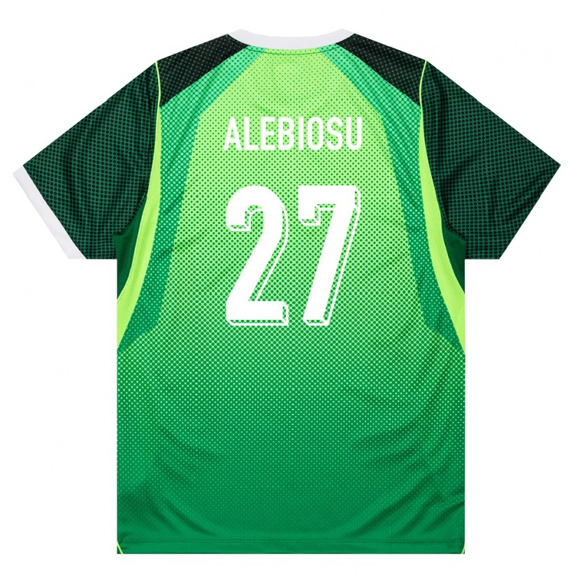Danxen Hombre Camiseta Nigeria Ryan Alebiosu #27 Verde Blanco 1ª Equipación 26-28 La Camisa México