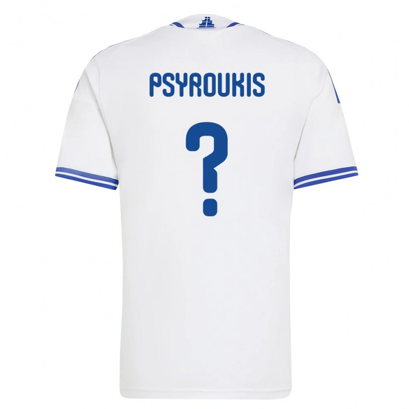 Danxen Hombre Camiseta Grecia Giannis Psyroukis #0 Blanco Azul 1ª Equipación 26-28 La Camisa México
