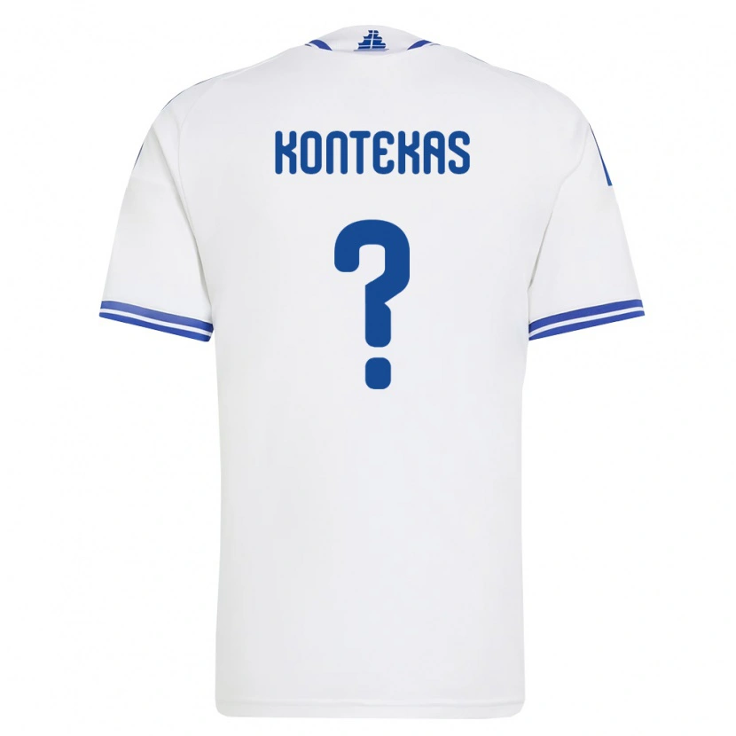 Danxen Hombre Camiseta Grecia Lefteris Kontekas #0 Blanco Azul 1ª Equipación 26-28 La Camisa México