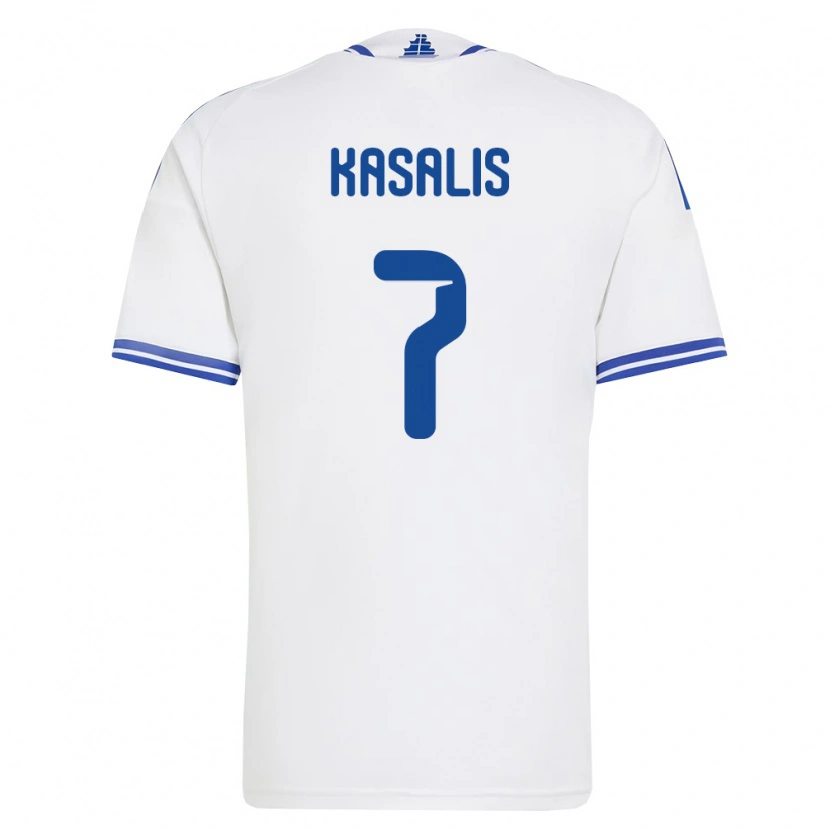 Danxen Hombre Camiseta Grecia Christos Kasalis #7 Blanco Azul 1ª Equipación 26-28 La Camisa México