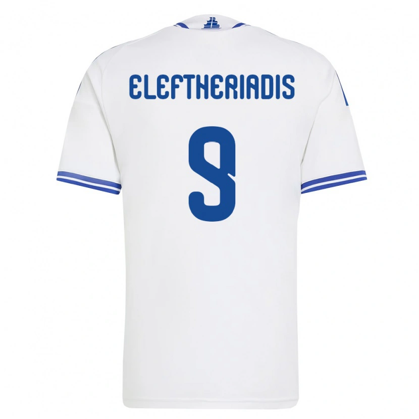 Danxen Hombre Camiseta Grecia Vasilios Eleftheriadis #9 Blanco Azul 1ª Equipación 26-28 La Camisa México