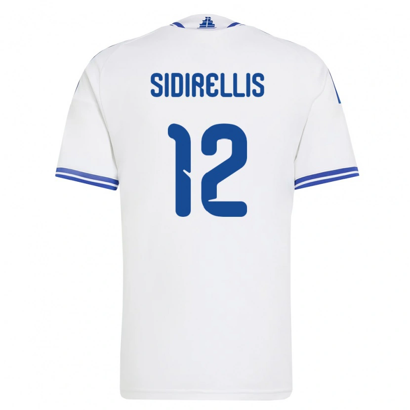 Danxen Hombre Camiseta Grecia Konstantinos Sidirellis #12 Blanco Azul 1ª Equipación 26-28 La Camisa México