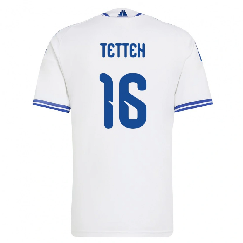 Danxen Hombre Camiseta Grecia Andreas Tetteh #16 Blanco Azul 1ª Equipación 26-28 La Camisa México