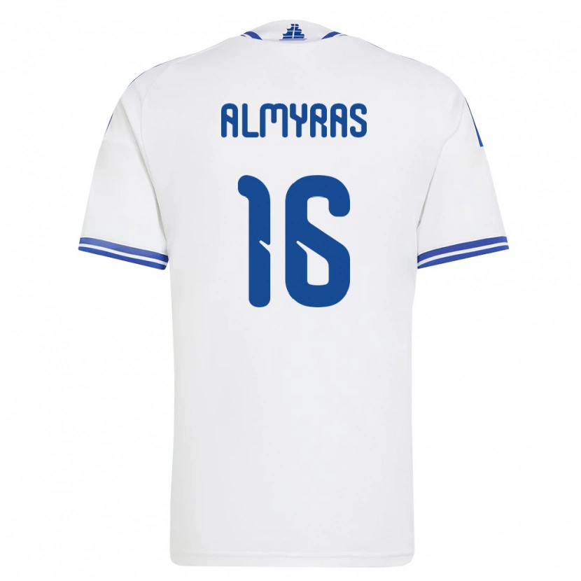 Danxen Hombre Camiseta Grecia Christos Almyras #16 Blanco Azul 1ª Equipación 26-28 La Camisa México