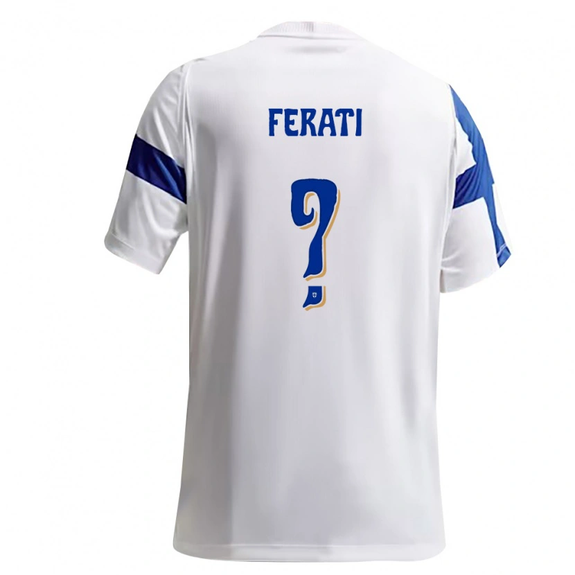 Danxen Hombre Camiseta Finlandia Florijan Ferati #0 Blanco Azul 1ª Equipación 26-28 La Camisa México