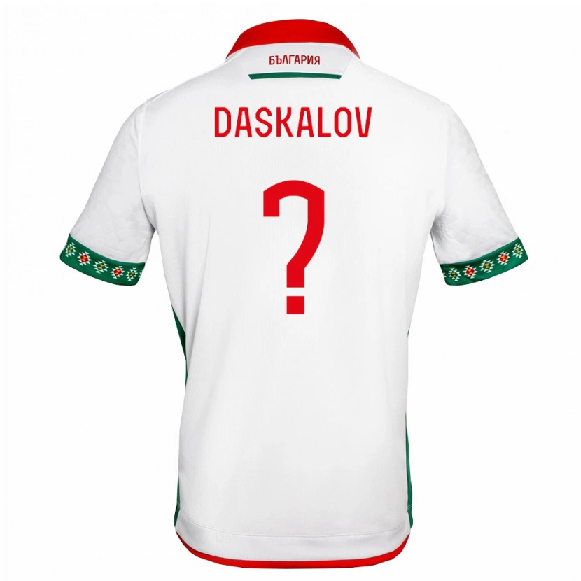Danxen Hombre Camiseta Bulgaria Rumen Daskalov #0 Blanco Verde Rojo 1ª Equipación 26-28 La Camisa México