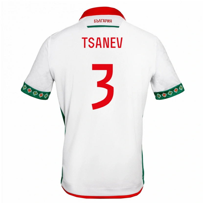 Danxen Hombre Camiseta Bulgaria Simeon Tsanev #3 Blanco Verde Rojo 1ª Equipación 26-28 La Camisa México