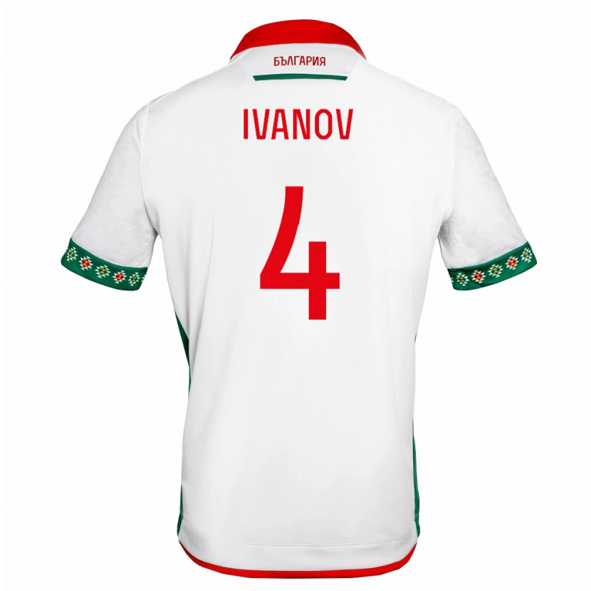 Danxen Hombre Camiseta Bulgaria Viktor Ivanov #4 Blanco Verde Rojo 1ª Equipación 26-28 La Camisa México