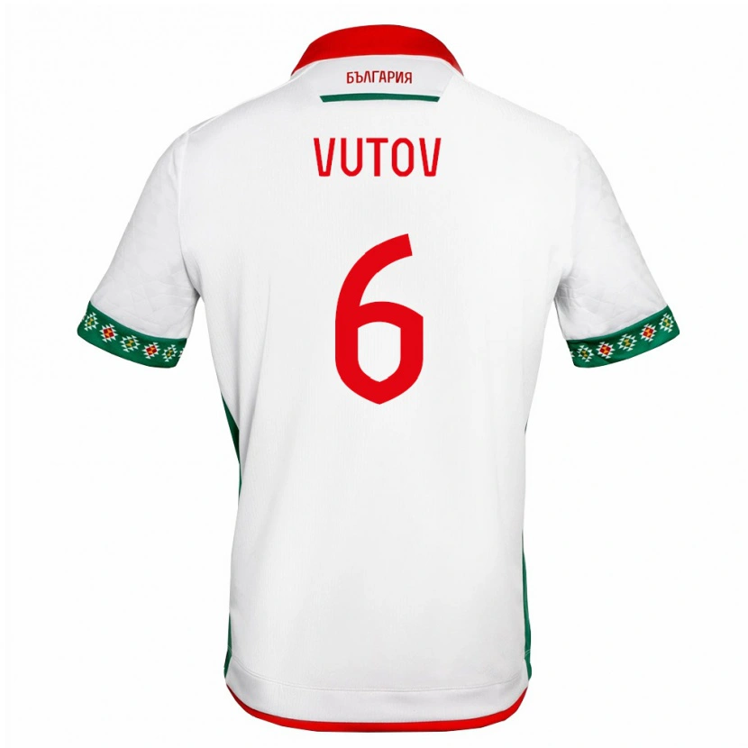 Danxen Hombre Camiseta Bulgaria Aleksandar Vutov #6 Blanco Verde Rojo 1ª Equipación 26-28 La Camisa México