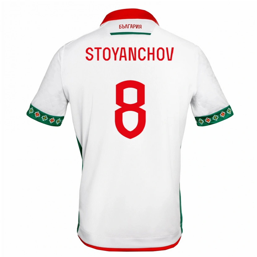 Danxen Hombre Camiseta Bulgaria Steven Stoyanchov #8 Blanco Verde Rojo 1ª Equipación 26-28 La Camisa México