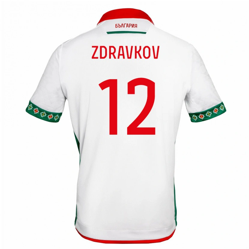 Danxen Hombre Camiseta Bulgaria Alek Zdravkov #12 Blanco Verde Rojo 1ª Equipación 26-28 La Camisa México