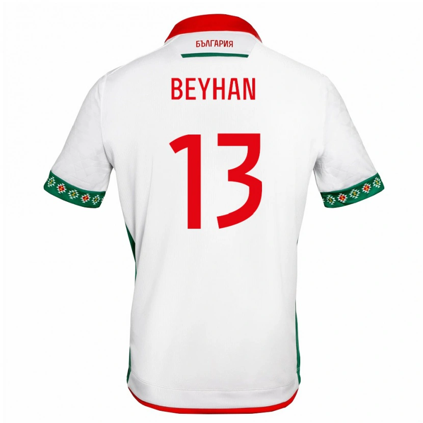 Danxen Hombre Camiseta Bulgaria Berk Beyhan #13 Blanco Verde Rojo 1ª Equipación 26-28 La Camisa México