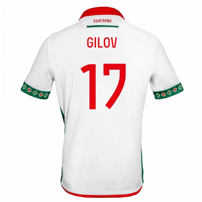 Danxen Hombre Camiseta Bulgaria Yulian Gilov #17 Blanco Verde Rojo 1ª Equipación 26-28 La Camisa México