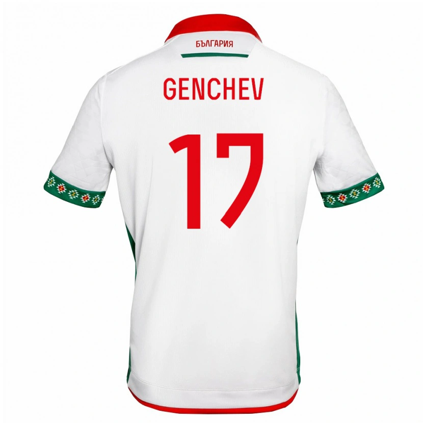 Danxen Hombre Camiseta Bulgaria Nikola Genchev #17 Blanco Verde Rojo 1ª Equipación 26-28 La Camisa México