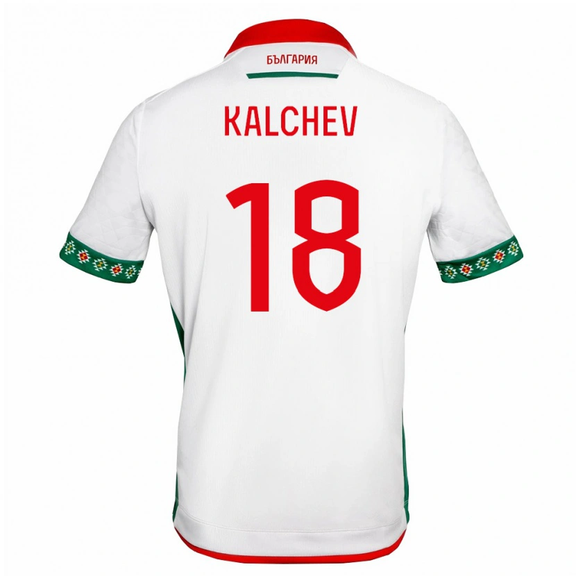Danxen Hombre Camiseta Bulgaria Nikola Kalchev #18 Blanco Verde Rojo 1ª Equipación 26-28 La Camisa México