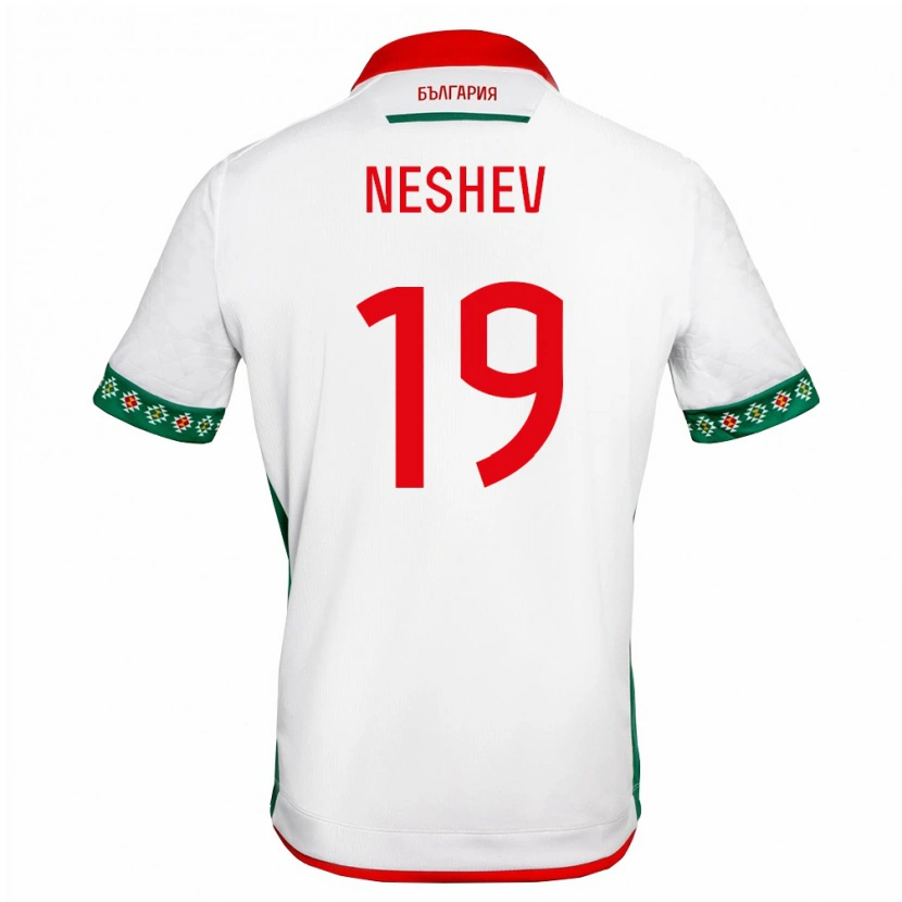 Danxen Hombre Camiseta Bulgaria Andrey Neshev #19 Blanco Verde Rojo 1ª Equipación 26-28 La Camisa México