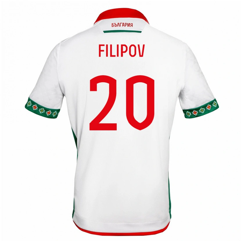 Danxen Hombre Camiseta Bulgaria Ivan Filipov #20 Blanco Verde Rojo 1ª Equipación 26-28 La Camisa México