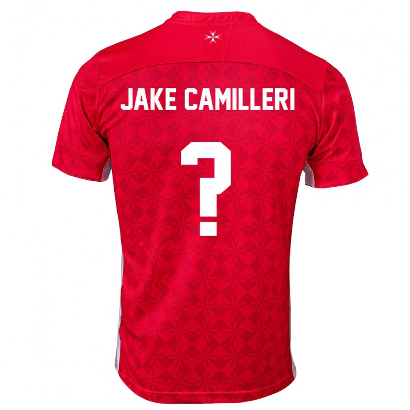 Danxen Hombre Camiseta Malta Jake Camilleri #0 Rojo Blanco 1ª Equipación 26-28 La Camisa México
